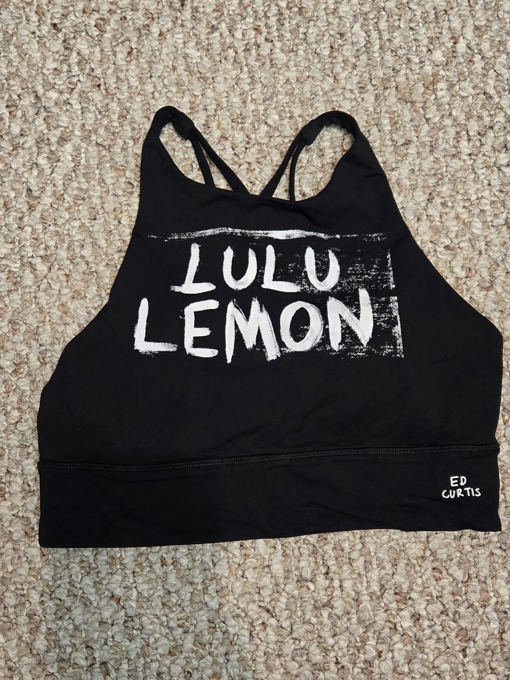 lululemon athletica Black Kids Crop Top - Graphic Logo